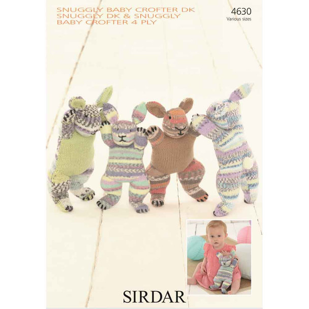 Sirdar Snuggly Baby Crofter DK Bunnies Knitting Pattern | 4630P (PDF Download) - Main Image