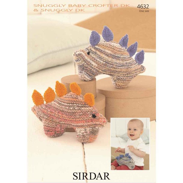 Sirdar Snuggly Baby Crofter DK Dinosaur Knitting Pattern | 4632P (PDF Download) - Main Image