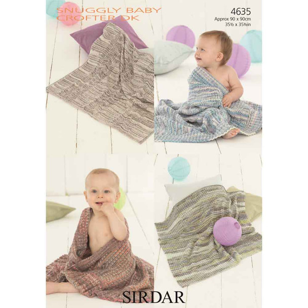 Sirdar Snuggly Baby Crofter DK Blankets Knitting Pattern | 4635P (PDF Download) - Main Image