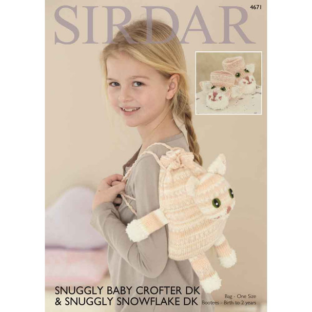 Sirdar Snuggly Baby Crofter DK and Snuggly Snowflake DK Pump Bag and Bootees Knitting Pattern | 4671P (PDF Download) - Main Image