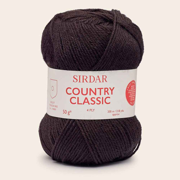 Sirdar Country Classic 4 Ply Knitting Yarn, 50g Balls | 973 Black