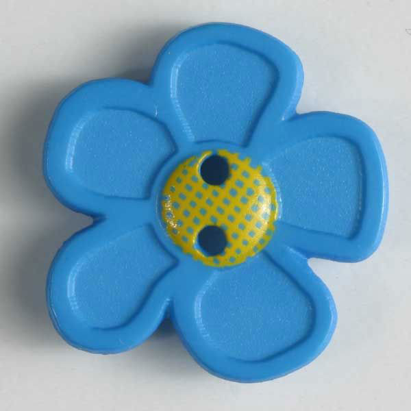 Pretty Daisy Buttons - 20 mm | Bright Blue | Dill