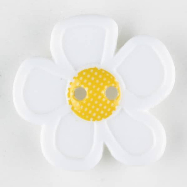 Pretty Daisy Buttons - 28 mm | White | Dill (340552)