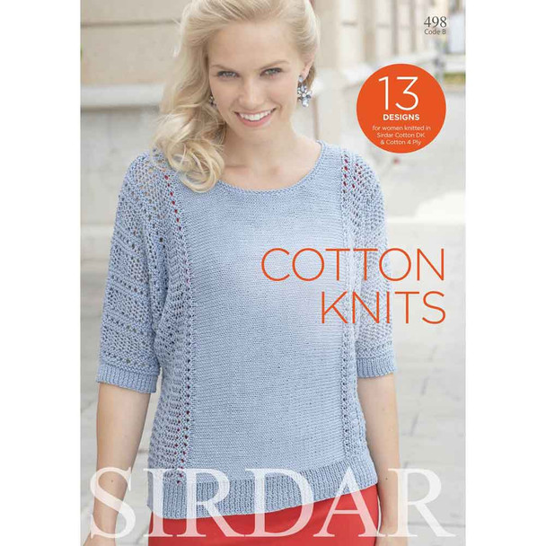 Sirdar Cotton Prints Knitting Pattern Book, Needlecraft Supplies 498 (13 Patterns)