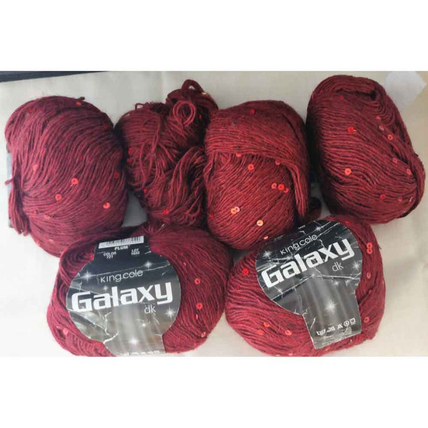 King Cole Galaxy DK Knitting Yarn | Joblot 721 Plum x 6 Balls (Dyelot 1632)