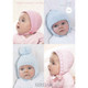 Baby's Bonnets and Helmets Knitting Pattern | Sirdar Snuggly 4 Ply 1371 | Digital Download