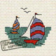 Mouseloft Mini Cross Stitch Kits | By the Seaside Series | Yacht Race - Main Image