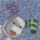DMC | The Snowman & The Snowdog Cross Stitch Kits | Its Snowing Close up pup - Main Image
