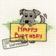 Mouseloft Stitchlets Mini Cross Stitch Kits | Happy Birthday Dog with Card