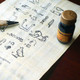 Herbin Writing Sets Containing Pen, Ink, Parchment & Booklet