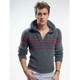 Rowan Garter Stripe Hoodie Mens Knitting Pattern in Cocoon | Digital Download (ROWEB-02650) - Main Image