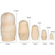 Kars | 5 Layer Unpainted Wooden Babushka Doll - Measurement