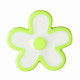 Green Rimmed Flower Buttons | 15 mm | Groves