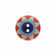  Kaffe Fassett Star Flower Buttons | Red / Light Blue / Mid Blue / Dark Blue | 20mm