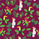Jungle Paradise Stacy lest Hsu Moda Fabric | 20782-17 Magenta