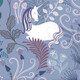 Enchanted | Lewis & Irene Fabric | A543.2 | Unicorn on Smokey Blue with Silver Metallic