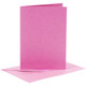 Pre-Folded, Plain Coloured A6 Cards with C6 Envelopes | 6pcs | Creativ Company | 23017 Pink