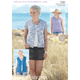 Women's Waistcoat and Hats Knitting Pattern | Sirdar Beachcomber DK 7285| Digital Download - Main Image 
