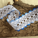  Essential Trimmings | Eyelet / Knitting in Lace | Multi-coloured Shades | Measured per Metre |  Blue Mix
