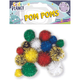 Assorted Sized and Coloured Glitter Pompoms | 15pcs | Craft Planet | Main Image