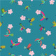 Hibiscus Hummingbird | Lewis and Irene | A597.3 | Scattered Hummingbirds on Tropical Blue