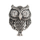 Metal Owl with Diamante Eyes Buttons | Shank Mounted | 28mm | Dark Silver (G452028\100)
