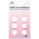 White Nylon Self Cover Buttons | Hemline | 15mm - 6 pcs