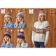 Ladies Sweater & Hats Knitting Pattern | King Cole Fashion Aran 5868 | Digital Download - Main Image