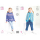 Girls Sweater and Cardigan Knitting Pattern | King Cole Cotton Socks 4 Ply 5879 | Digital Download - Main Image