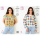 Ladies Flower Panel Jumper & Top Crochet Pattern | King Cole Cottonsoft DK 5944 | Digital Download - Main Image