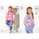Girls Sweater and Cardigan Knitting Pattern | King Cole Big Value Chunky 5948 | Digital Download - Main Image