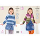 Girls Cardigan and Sweater Knitting Pattern | King Cole Bramble DK 5740 | Digital Download  - Main Image