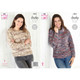 Ladies Sweaters Knitting Pattern | King Cole Shadow Chunky 5825 | Digital Download - Main Image