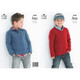 Boys Cabled Sweaters Knitting Pattern | King Cole Fashion Aran 3388 | Digital Download - Main image