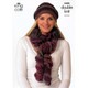Ladies Scarves and Hats Crochet Pattern | King Cole Riot DK 3400 | Digital Download - Main image