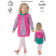 Girls Dress and Cardigans Knitting Pattern | King Cole Big Value DK 3908 | Digital Download - Main image