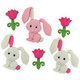 Dress it Up Buttons | Bunny Love pack of 6
