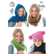 Women and Girls Snoods, Scarves, Shawl and Hat Knitting Pattern | King Cole Big Value Chunky 4092 | Digital Download - Main Image