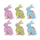 Craft Embellishments | Floral Standing Rabbit | Pack of 6