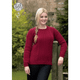 Ladies Sweaters Knitting Pattern | King Cole Fashion Aran 4239 | Digital Download - Main Image