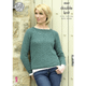 Ladies Sweaters with Short or Long Sleeves Knitting Pattern | King Cole Panache DK 4269 | Digital Download - Main Image