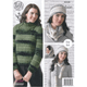 Ladies Sweater, Hat, Cowl and Scarf Knitting Pattern | King Cole Urban Aran 4328 | Digital Download - Main Image
