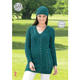 Ladies Sweater, Tunic and Hats Knitting Pattern | King Cole Fashion Aran 4349 | Digital Download - Main Image