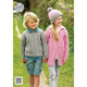 Childrens Sweater, Cardigan & Hat Knitting Pattern | King Cole Merino Blend DK 4375 | Digital Download - Main image