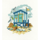 Blue Beach Hut | By the Sea Collection | 14 Count Cross Stitch Kit | Karen Carter