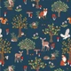 Woodland Wonders - Woodland Friends on Dark Teal | 81600.101 | Nutex (10014477)