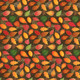 Rainbow Autumn Leaves on Dark Green - Harvest Minis - 5466-DG