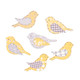Assorted Wooden Patchwork Design Birds | 6pcs | Trimits Craft for Occasions