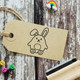 Easter Bunny Wooden Rubber Stamp | Skull and Cross Buns