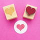Mini Heart Rubber Stamp | Skull and Cross Buns